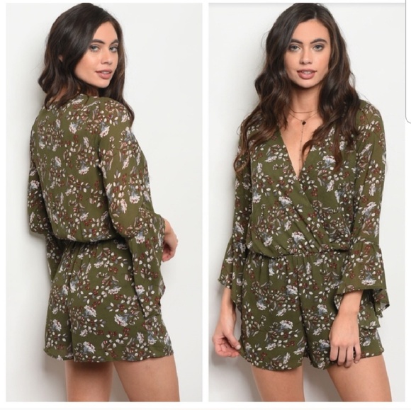 Olive green romper - Picture 3 of 3